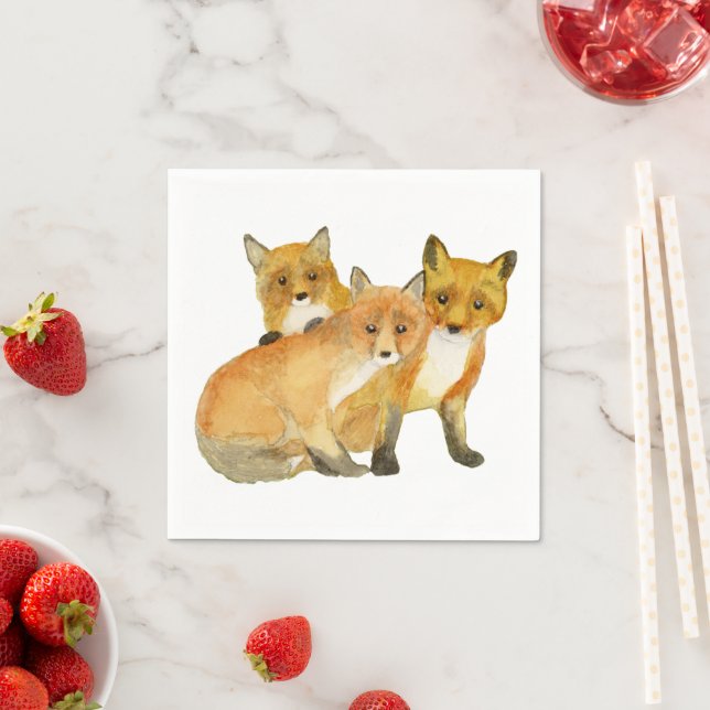 Fox Kits Napkin (Insitu)