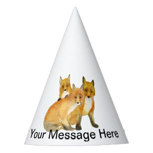 Fox Kits Party Hat