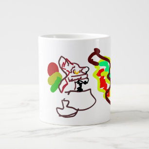 Fox latte fun autumn style large coffee mug