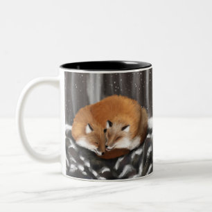 Fox Love on Stone Haven Two-Tone Coffee Mug