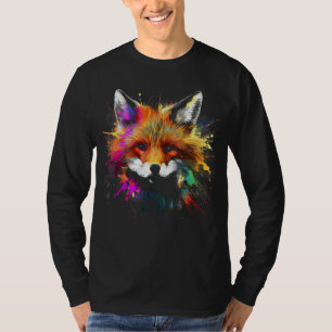 Fox Lover Colourful Artwork Animal Motif Fox T-Shirt