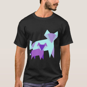 Fox Lover Cool Looking Mother Baby Fox Cute Origam T-Shirt