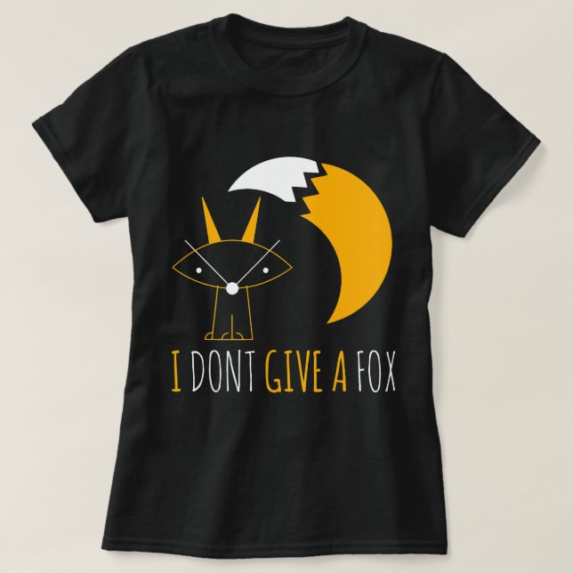 Fox Lover I Dont Give A Fox Abstract Pencil Drawin T-Shirt (Design Front)