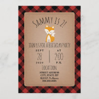 Fox Lumberjack Plaid Birthday Party