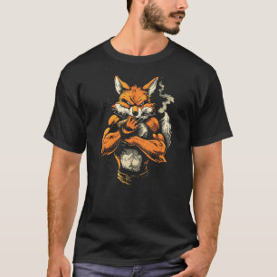 Fox Mean Muscular fox Smoking fox Cigar fox T-Shirt