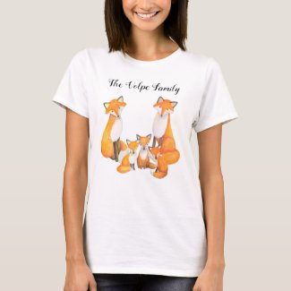 Fox Mom Dad Kids Cute red fox Custom Family of 5