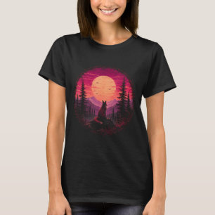 Fox moon forest mountain wilderness nature T-Shirt
