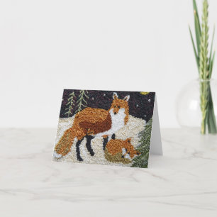 Fox Mother and Cub Notecard