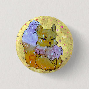 Fox named Dice 1 Inch Round Button