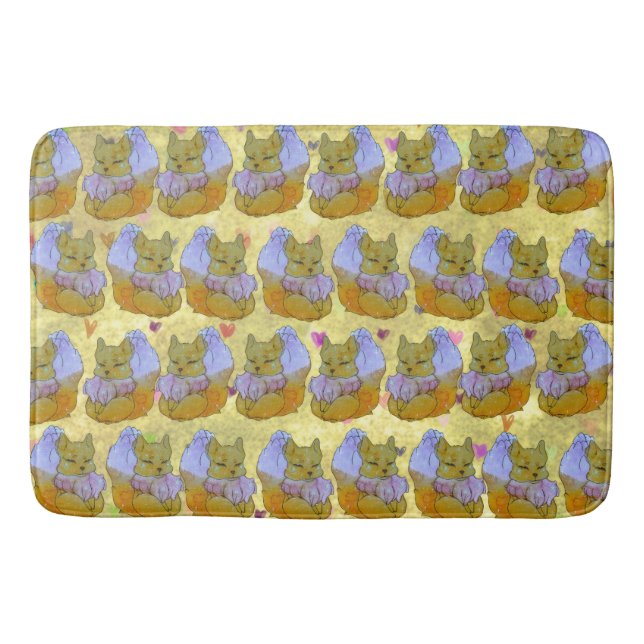 Fox named Dice Bath Mat (Front)
