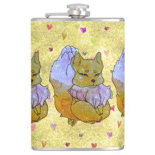 Fox named Dice Hip Flask
