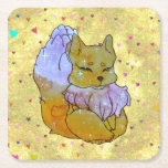 Fox named Dice Square Paper Coaster<br><div class="desc">The Lucky Charms they are a group of very lucky and cute Friends of Animals with beautiful and colorful patterns spreading luck as they go along the road of happy life journey. Hi I'm a Fox from the universe of luck and my name is Dice just like the lucky Dice...</div>