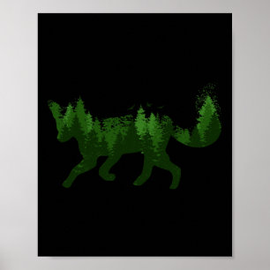 Fox Nature Forest Camping Hiking Hunter Outdoor Gi Poster