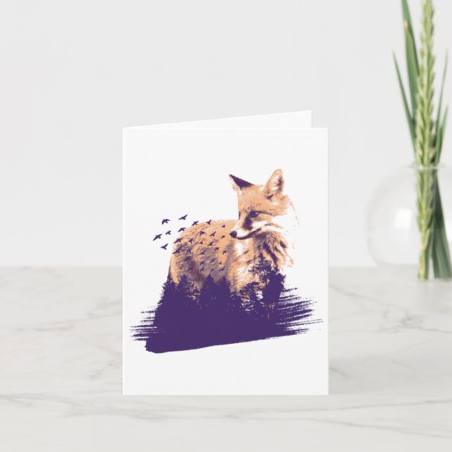 Fox Nature Forest Outdoor Camping Hiking Camper Gi Card (Front)