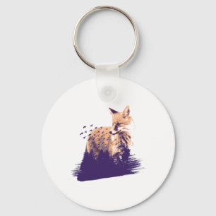 Fox Nature Forest Outdoor Camping Hiking Camper Gi Keychain