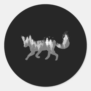 Fox Nature Outdoor Hiking Camping Hunting Gift Classic Round Sticker