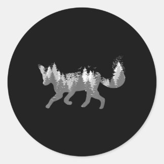 Fox Nature Outdoor Hiking Camping Hunting Gift  Classic Round Sticker