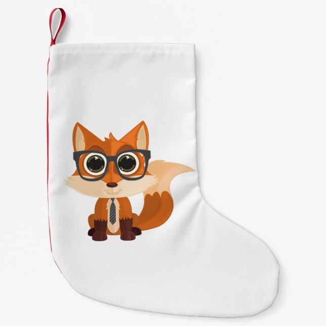 Fox Nerd Small Christmas Stocking (Front)
