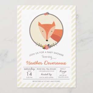 Fox Neutral Gender Baby Shower Invitation