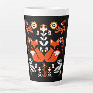 Fox Nordic Scandinavian Folk Art Coaster Latte Mug
