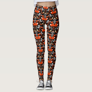 Fox Nordic Scandinavian Folk Art Leggings