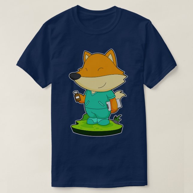 Fox Nurse Medicine T-Shirt (Design Front)