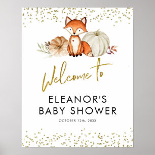 Fox Oh Boy Fall Citrouille Affiche de bienvenue Ba