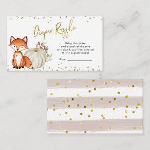 Fox Oh Boy Fall Pumpkin Baby Shower Diaper Raffle Enclosure Card