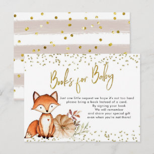 Fox Oh Boy Fall Pumpkin Books for Baby Baby Shower Invitation Postcard