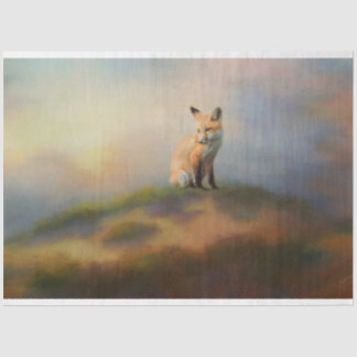 Fox On A Hill Wildlife Decoupage Tissue Paper