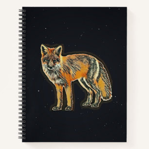 Fox on Starry Black Background Sketch Book