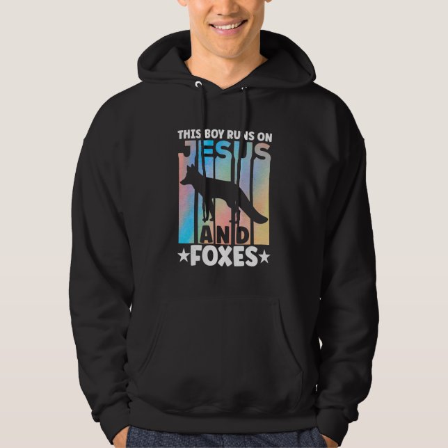 Fox Outfit for Foxes Lovers Apparel for Boys Hoodie (Front)