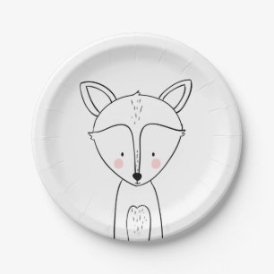 Fox Paper Plates Baby shower Woodland animals Cute
