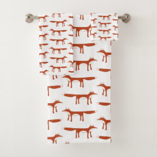 Fox Pattern Bath Towel Set