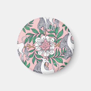 Fox Pattern: Whimsical Vintage Seamless Magnet