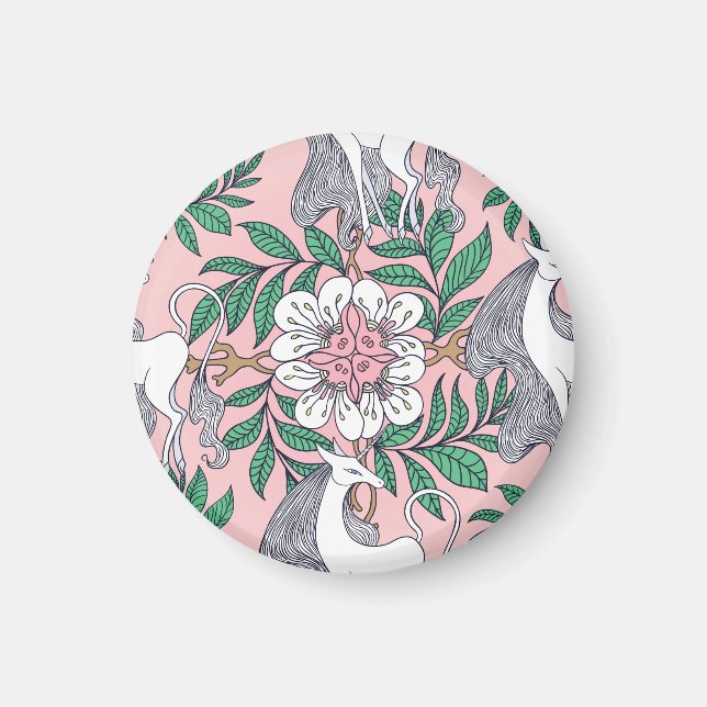 Fox Pattern: Whimsical Vintage Seamless Magnet (Front)