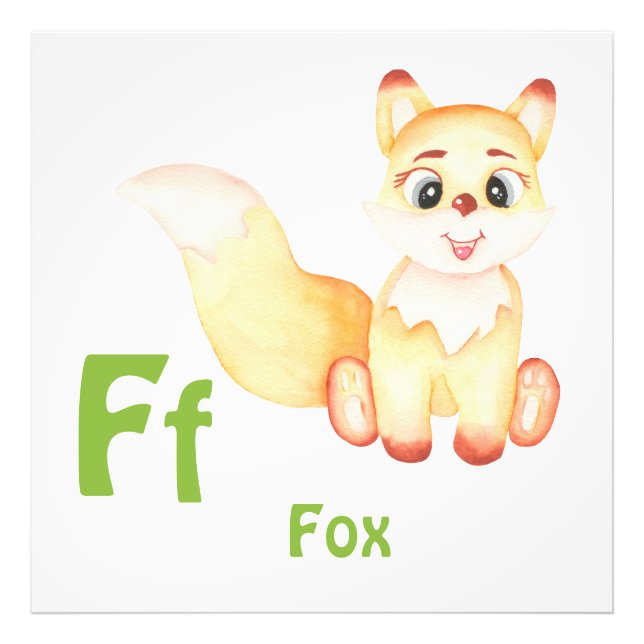 Fox personalize ABC: Letter F - Add Your Name Photo Print (Front)