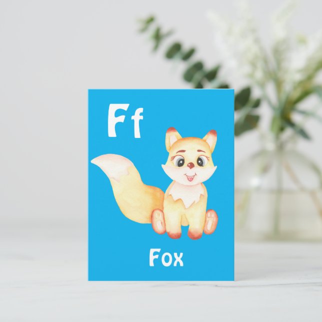 Fox personalize ABC: Letter F - Add Your Name Postcard (Standing Front)