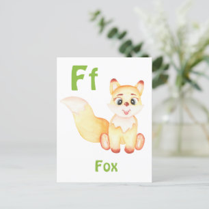 Fox personalize ABC: Letter F - Add Your Name Postcard