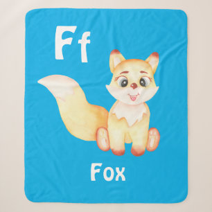 Fox personalize ABC: Letter F - Add Your Name Sherpa Blanket
