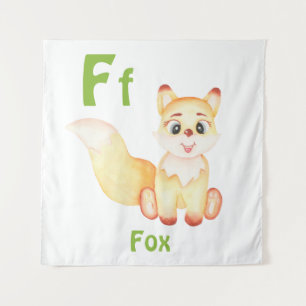 Fox personalize ABC: Letter F - Add Your Name Tapestry