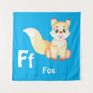 Fox personalize ABC: Letter F - Add Your Name Tapestry