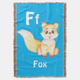 Fox personalize ABC: Letter F - Add Your Name Throw Blanket