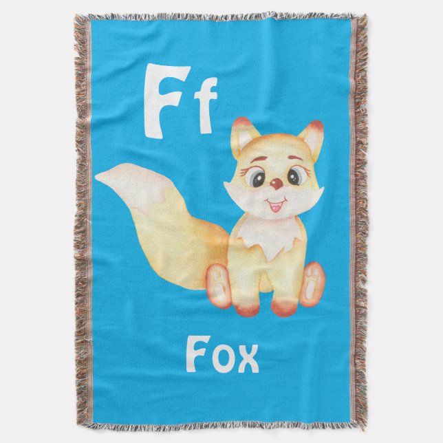 Fox personalize ABC: Letter F - Add Your Name Throw Blanket (Front Vertical)