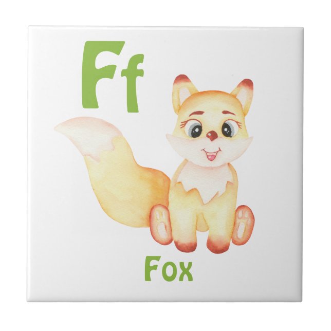 Fox personalize ABC: Letter F - Add Your Name Tile (Front)