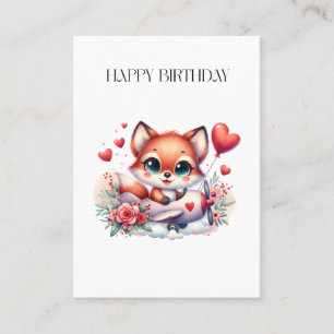 Fox Pilot Birthday Business Card