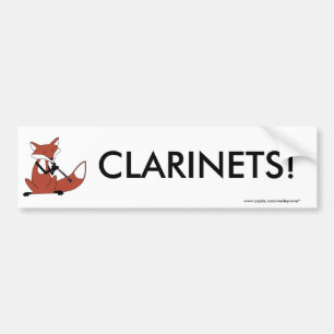 Fox Playing the Clarinet Bumper Sticker