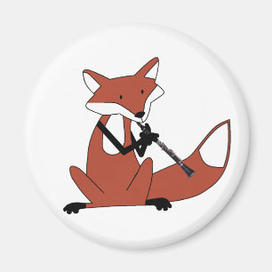 Fox Playing the Clarinet Magnet