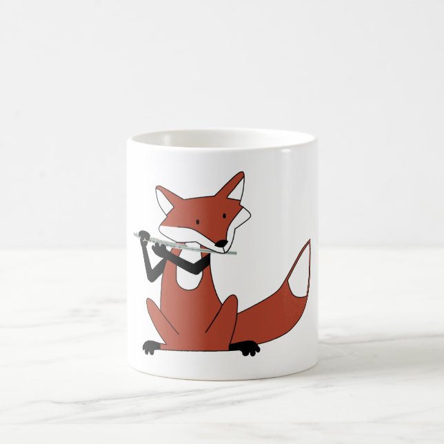 Fox Playing the Flute Coffee Mug (Center)