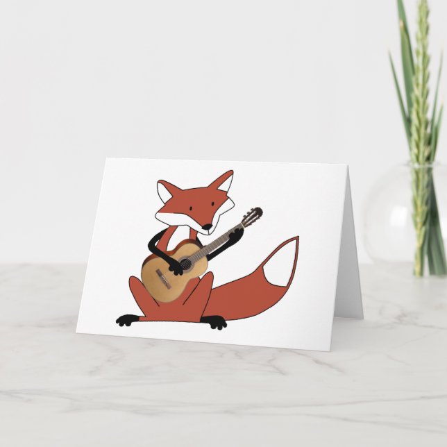 Fox Playing the Guitar Card (Front)